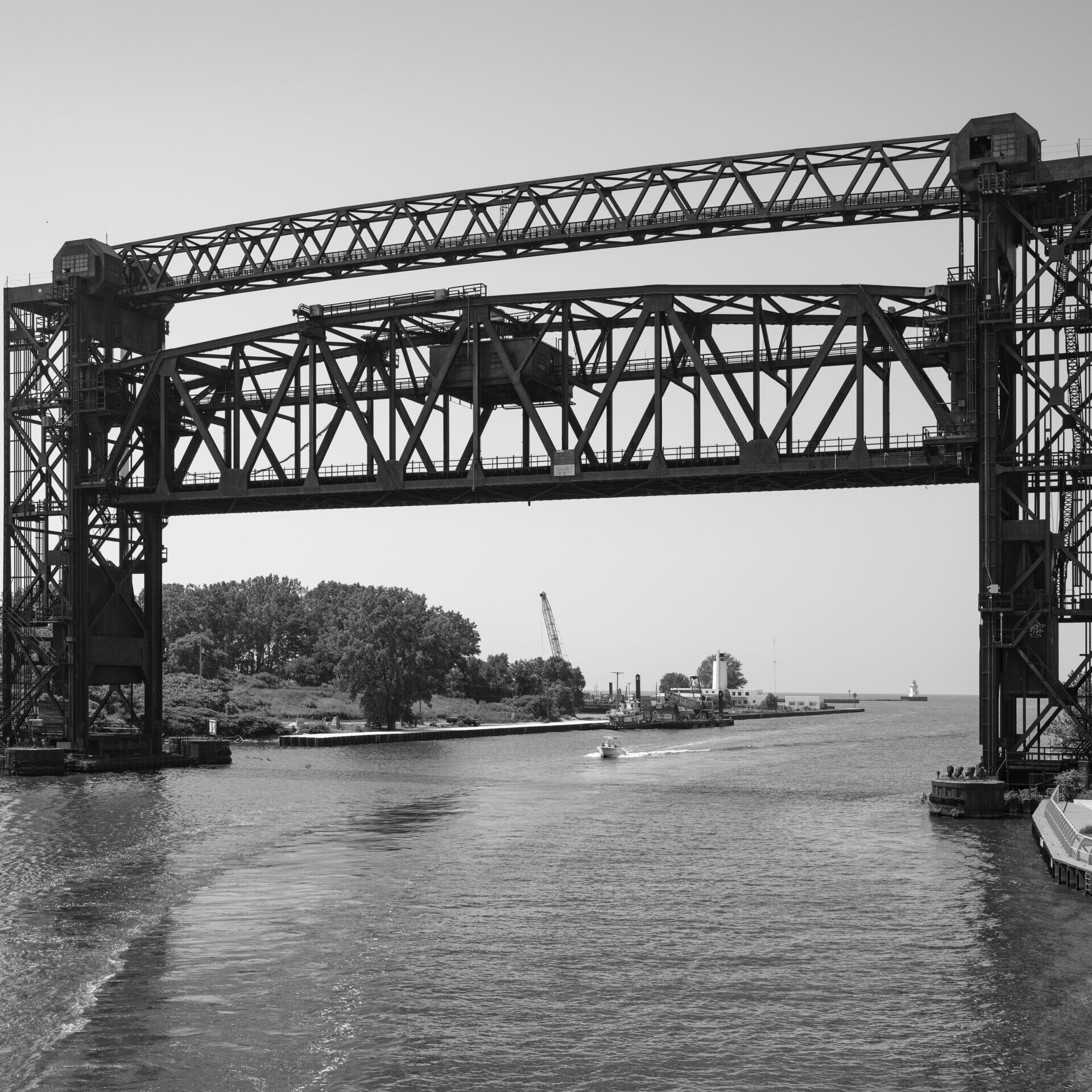 Cuyahoga River Bridge #1, also known as the Iron Curtain Bridge and previously known as the First Flats Rail Bridge,